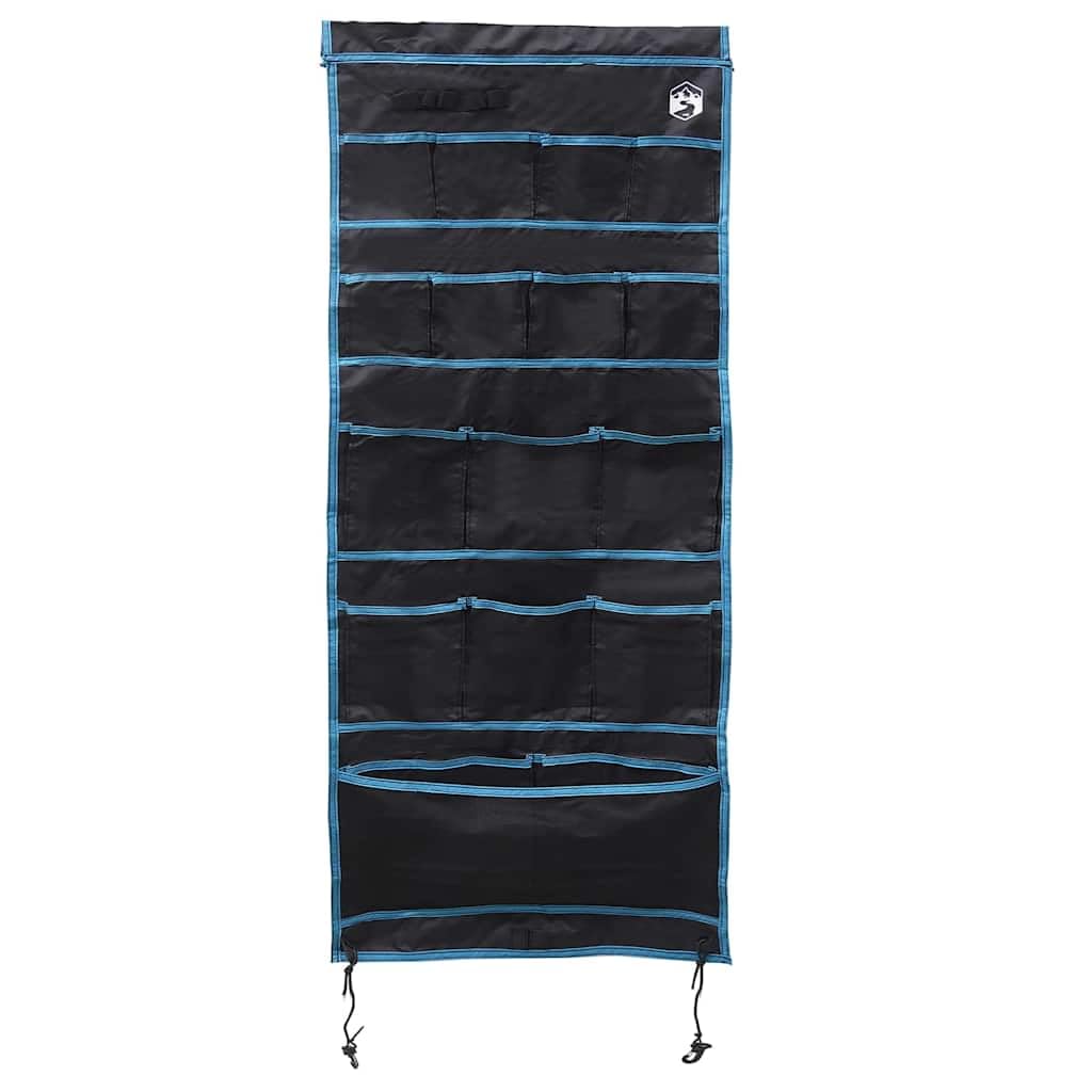 Aufbewahrungstasche Schwarz und Blau aus Oxford, 125 x 48 cm, leichtes Outdoor Zubehör für Camping, Wandern, Trekking, mit robustem Stoff, rechteckig für sichere Aufbewahrung und Transport