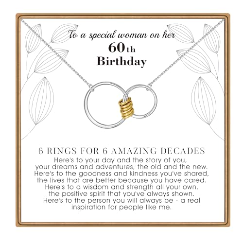 IEFLIFE Birthday Gifts for Women - 925 Sterling Silver Chain Circles Necklace Jewelry, 30th 40th 50th 60th Birthday Gifts Woman Her, 30 40 50 60 Years Old Gift Necklaces Jewelry