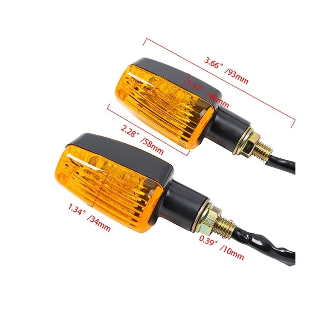 Générique Clignotants de moto Clignotant universel pour moto pour Suzuki, 4 pièces, ampoule de clignotant 12V 10W, lampe clignotante ambre(Clear Cover)