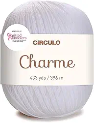 Circulo Charme Fio de algodão para crochê e tricô, 100% fio de algodão mercerizado, algodão virgem brasileiro - fio branco - Cor 8001 - Branco, 150 g, 433 m - esporte