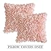 MIULEE Pack of 2 3D Decorative Spring Romantic Stereo Chiffon Rose Flower Pillow Covers Solid Square Pillowcases for Valentines Day Decoration Sofa Bedroom Car 18x18 Inch 45x45cm Peach Pink Wedding