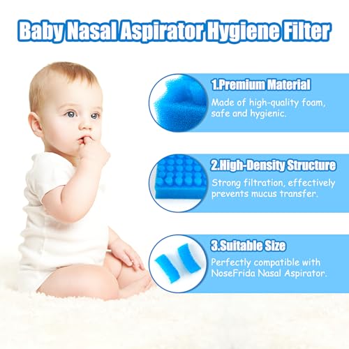 image for Qunlions life 200-Pack of Premium Nasal Aspirator Hygiene Sponges, Rep