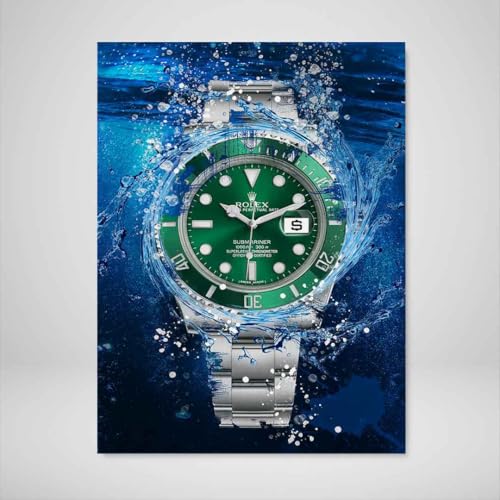 DEVICI Cuadros de Frases Motivadoras - Rolex Submariner Hulk - Lienzos de Frases Motivadoras – Cuadros de Frases para Oficinas – Cuadros de Decoración