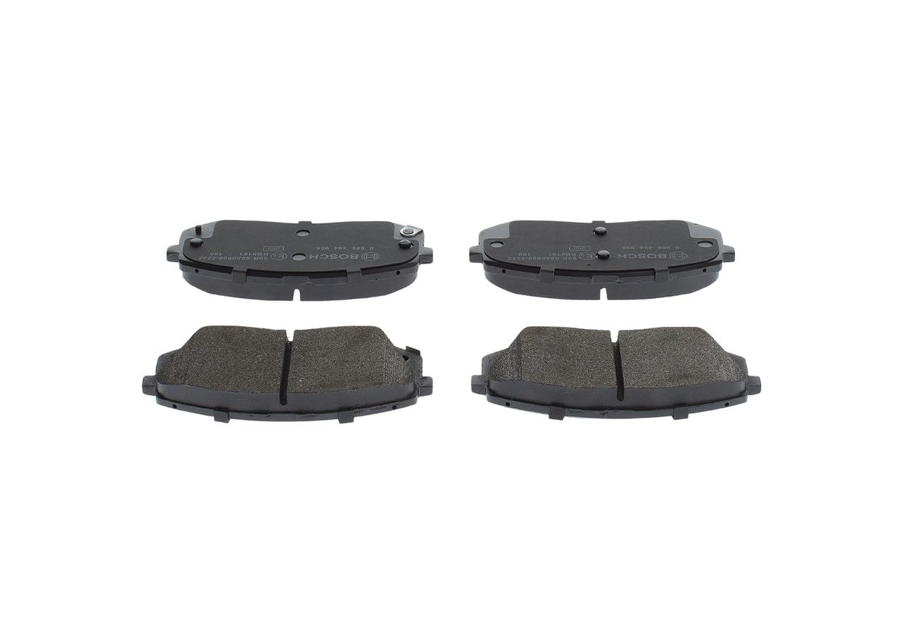 Bosch BP1893 - Pastiglie Freni Auto, Asse Anteriore - Qualità Bosch - Riduzione del Rumore e della Polvere - Certificazione ECE-R90 - Senza Rame - 1 Confezione da 4 Pastiglie - Con Accessori
