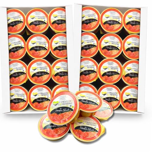 CORAZON EXTREMEÑO Tomate Natural Rallado Monodosis 30x25g | 100% Tomate Natural | Sin Conservantes ni Colorantes | Sin Gluten ni Lactosa | Ideal para Tostadas y Hostelería - PACK 2