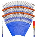 Smallbudi 168 PCS Small Paint Brushes Bulk, Flat & Round Tip Acrylic Paint Brush Set, Artist Paintbrushes for Acrylic Watercolor Canvas Face & Detail Painting, Art Craft Supplies for Kids Classroom