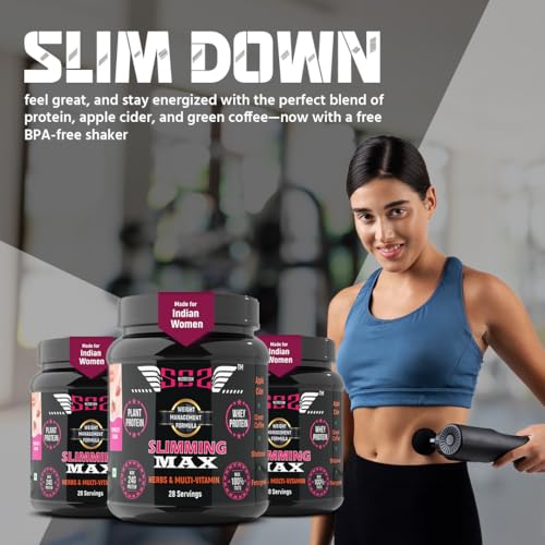 Image of SOS Nutrition Whey Protein for Women - Slimming Protein Powder for Weight Loss - Strawberry Flavor 910g - 24g Protein per Serving Plant + Whey Blend - Free BPA-Free Shaker