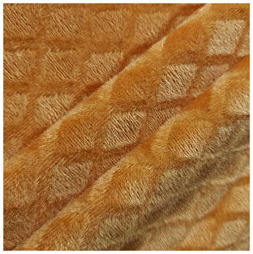 Image of Sunflower 3 Meter Yellow Velvet Solid Dyed Fabric Decorative Soft Smooth Silky Cloth for Sofa, Furnishing, Upholstery, Curtains, Cushions and Craft Width 137CMS