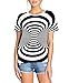 Momodani Unisex 3D Print Fashion Graphic Crewneck Short Sleeve T-Shirt Tees Tops for Men Women Tunic Tops,Optical Illusion Vortex,Large