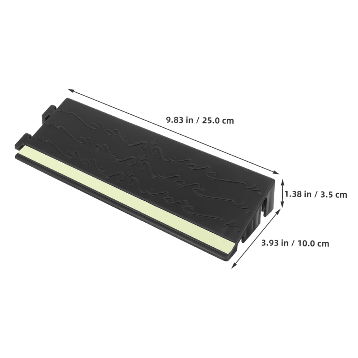 Hohopeti Compact Lightweight Threshold Ramp Home Cleaning Robot Mat Plastic Sweeping Robot Ramp Pad Black 25x3.5cm Easy Passage