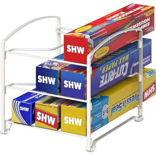 Simple Houseware Kitchen Wrap Organizer Rack, White