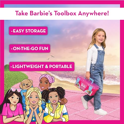 image for Sunny Days Entertainment Barbie Tool Box Playset – 18 Piece Deluxe T