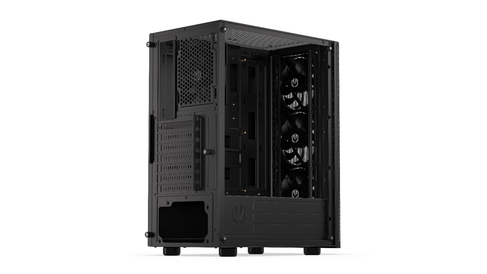 ENDORFY Ventum 200 Air, Case PC ATX, 4x120 mm ventole Incluse, Pannello Laterale in Vetro temprato, Pannello Frontale in Mesh, Ampia compatibilità con dissipatori, Case Compatto, EY2A002