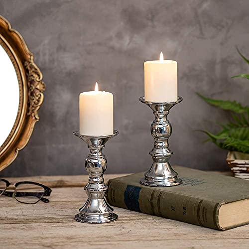 image for Tbkoly 2 Candlestick Metal Pillar Candle Holders, Wedding Centerpieces