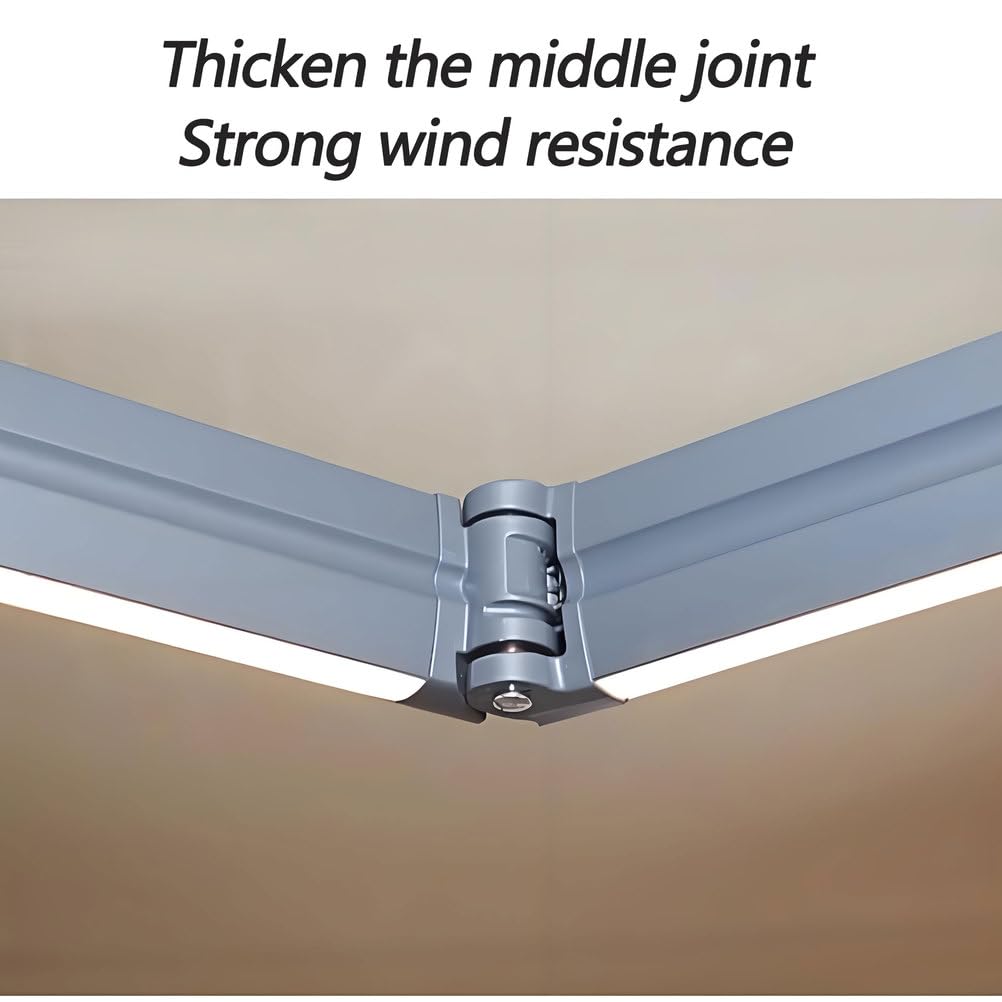 Zewnętrzne patio, automatyczna, wysuwana markiza ze światłem LED, aluminiowa rama, osłona pogody, czerwona, 3 x 1,5 m, na balkon i do sklepu