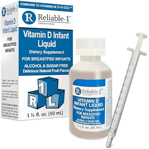 Reliable-1 Laboratories Infant Liquid Vitamin-D Drops (Natural Fruit Flavoring) Sugar & Alcohol Free, for Breast Feeding Babies 0-12 Months and Up Cover