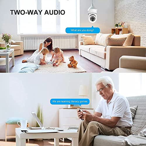 2 Pack 3Mp Light Bulb Security Camera Wireless Outdoor, 360° Indoor Wifi Smart Light Socket Cameras For Home Security Cameras With Motion Detection And Alerts, 2-Way Audio, Compatible With Alexa #TOP3