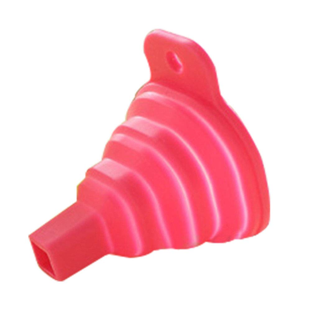 EliteKoopers Red Foldable Flexible Collapsible Silicone Funnel For Kitchen Tool (1 Pcs)