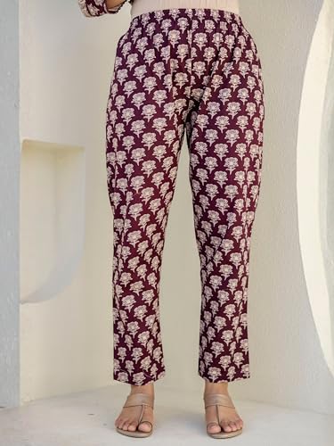 Image of Pure Cotton Anarkali Kurta Set for Women with Dupatta | 3 Piece Cotton Anarkali Suit | Floral Aari Work | Flared Ethnic Wear