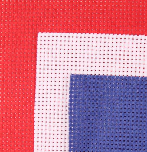 Image of KCS 3 pc of 15 inch x 18 inch(38cmx45cm) 11 Count Cross Stitch Cotton Aida Cloth Needlework Rolled Fabric Box,11CT,Royal Blue+Pink+Red