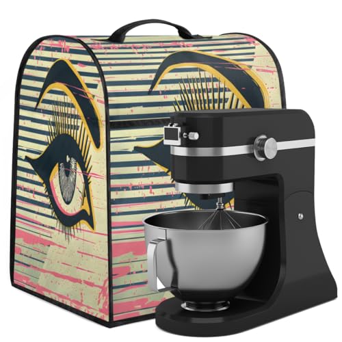 Coffee Maker Cover Eye Vintage Kitchen Appliance Covers Small Appliance Covers Blender Cover Juicer Cover Dust Covers for Kitchen Appliances with Top Handle and Pockets,Washable,B24