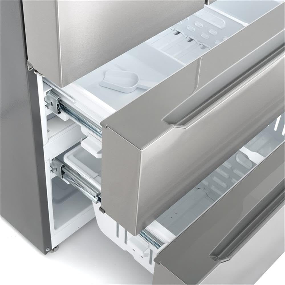 Pemberly Row 22.5 Cu. Ft. 4-Door French Door Refrigerator, Stainless Steel Finish, Fingerprint Resistant, Built-In Ice Maker, LED Lighting, Adjustable Shelves, Energy Star, 35.8" W X 29" D X 69.88" H on Fridge.com - View 5
