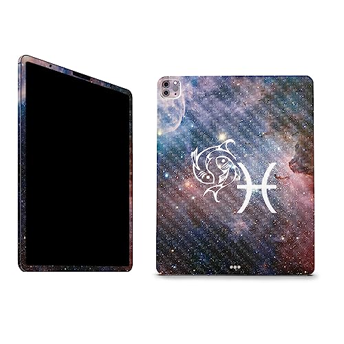 Image of MightySkins Carbon Fiber Skin Compatible with Apple iPad Pro 12.9 inch M2 6th Gen (2022) Full Wrap Kit - Pisces | Protective, Durable Textured Carbon Fiber Finish | Easy to Apply | Made in The USA