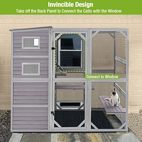 Outdoor, Indoor Cat House, Cage Large Catio Kitty Enclosures, Walk In Cat Condo Playpen -Super Large 77 In #TOP1