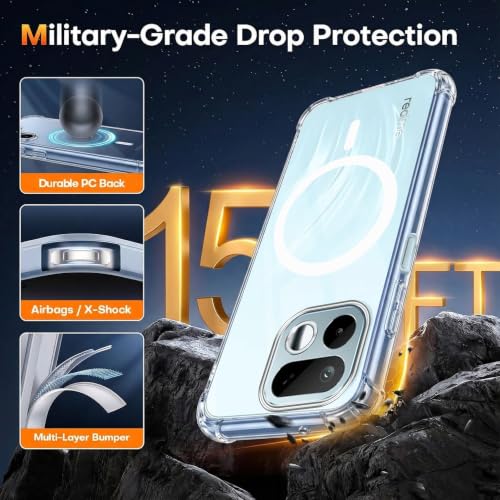 Image of Jkobi Shockproof Crystal-Clear Back Cover for Realme 16T 5G (Magsafe Wireless Support | Drop & Camera Protection | Hard Polycarbonate)