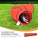 YITAHOME Dog Agility Training Equipment Set with Flexible Tunnel, Hurdle, Jump Ring, 6 Weave Poles, Pause Platform, Teaser Pole, 3 Flying Discs, and Carry Bags for Indoors Outdoors, Orange/Blue