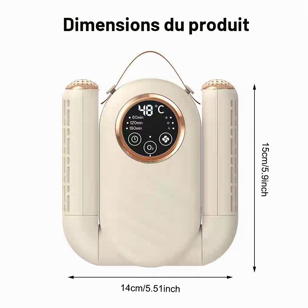 Séchoir à gants de boxe électrique avec stérilisation UV, circulation de la chaleur à 360 °, élimination des odeurs, avec minuterie à 3 niveaux, pliable et peu encombrant pour la maison et les voyages
