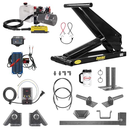 Dexter PH520 Hydraulic Scissor Hoist Kit 10 Ton (20,000 lb) Dump Trailer Lift for 12 -16 Beds with KTI Single/Double Acting Hydraulic Pump | Premium Kit