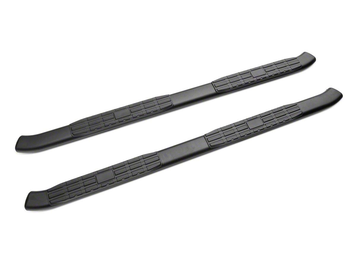 Duratrek Barricade 5-Inch Oval Bent End Side Step Bars; Black Compatible with 19-23 Silverado 1500 Double Cab