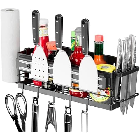 LIVOD Griddle Caddy Blackstone Accessories Grill - Magnetic Tool Grill Caddy for 17"/22"/28"/36" inch for Outdoor Grill BBQ Grill Caddy with Paper Towel Holder & Knife Rack Space Saving Storage Box Cover