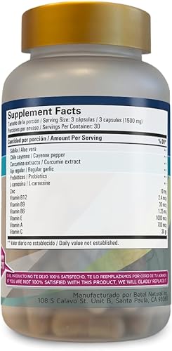 Miniatura 3 de Betel Natural Premium Gastribye Cápsulas Soporte Natural para El Gastrico - 1500 mg - Antes Gastrimax