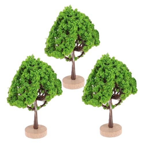BESTonZON 3個 ミニチュア街路樹 建築模型用リアルなジオラマツリー 簡単 ミニ風景装飾 苔とみ合わせて自然な街並み作成用