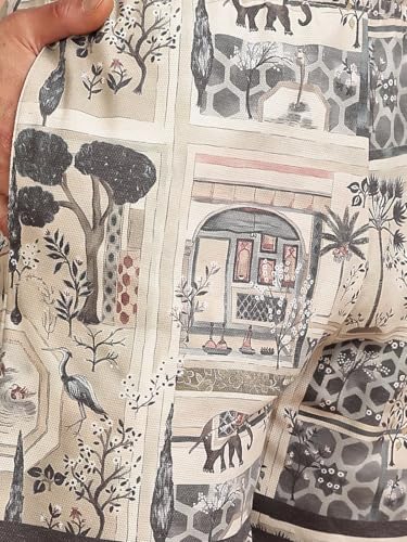 Image of BULLMER Regular Fit Cotton Blend Summer Shorts for Men - Pack of 2 | Printed Shorts for Men Blue /Beige