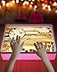 AtMini Sandmalerei Lichtkasten für Kinder mit 4 Packungen NatursandSand, Sandtablett Set für Kinder Sand Sensory Spielzeug ab 3 Jahr（Rosa）