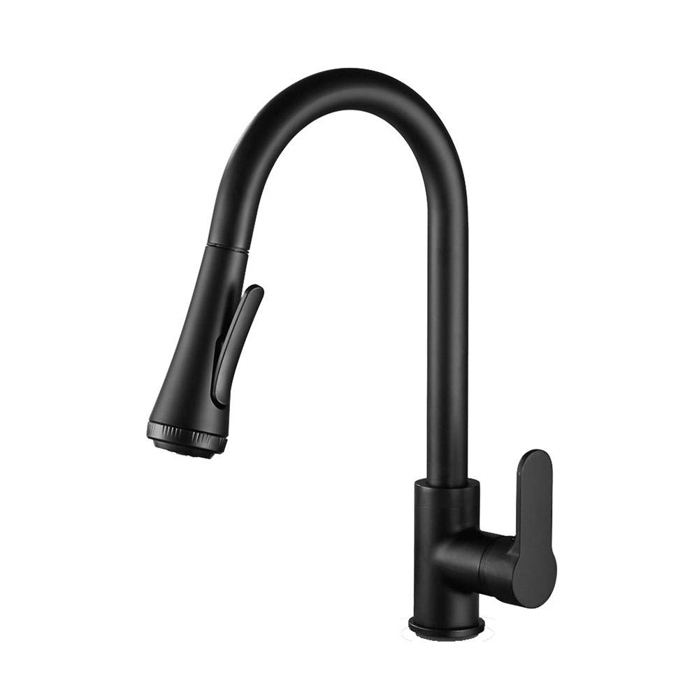 Robinet de cuisine extractible pour nettoyer facilement les grands éviers noirs