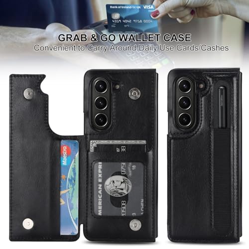 Protection Galaxy Z Fold 6 rouge : étui cuir porte-carte