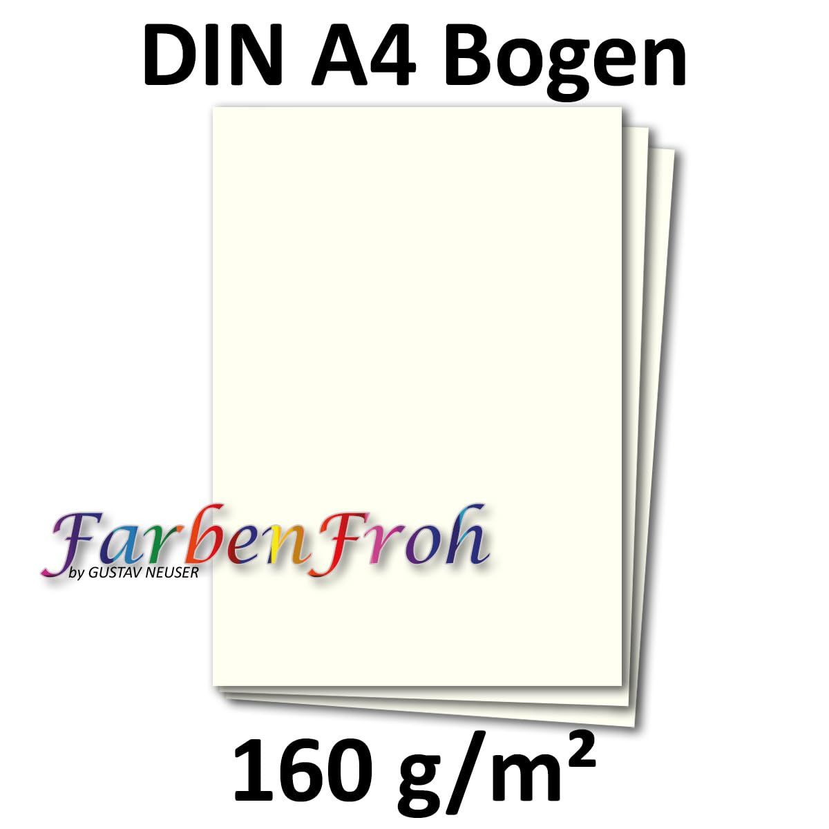 Kolorowy Froh® 400 DIN A4 arkusze papieru planobogeny – naturalna biel – 160 g/m² – 21 x 29,7 cm – arkusz do majsterkowania, papier fotograficzny