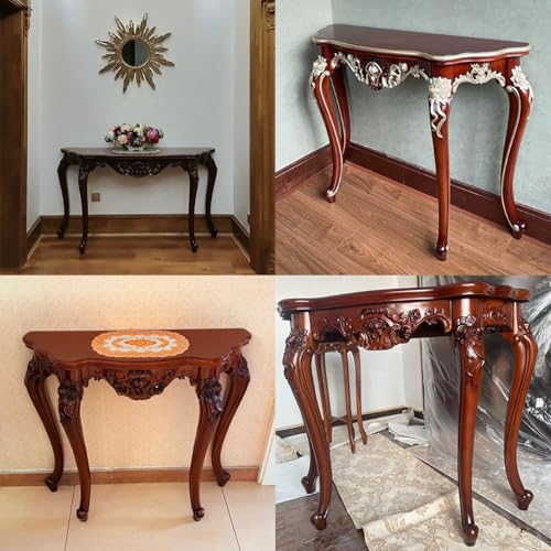 Mesa de pasillo de madera tallada artesanal estilo medieval para salón exclusivo 5