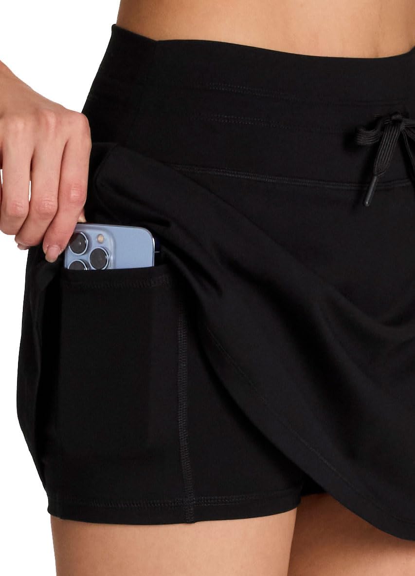 Avalanche Women's Jersey Active Skort Hiking Skirt with Built in Shorts, Super Soft Quick Drying Running Skort Tennis Skirt