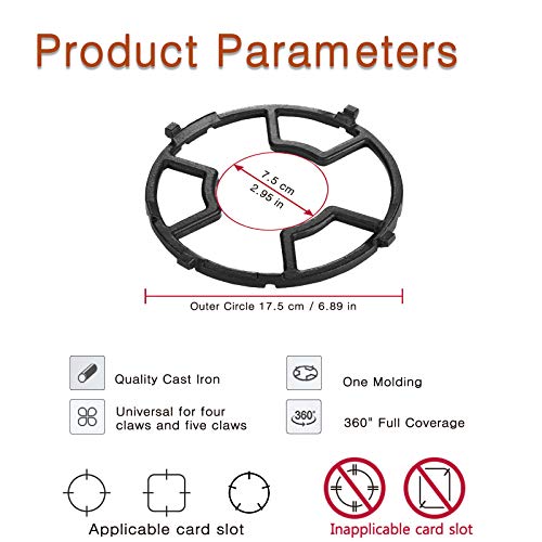 Wok Ring,Universal Non Slip Black Carbon Steel Wok Stove Rack for Kitchen Wok Support Ring Cooktop Range Pan Holder Stand Stove Rack Milk Pot Holder for Gas Hob - Gas Stove Accessories