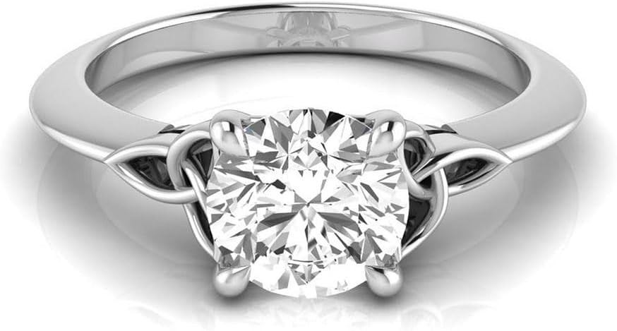 IGI Certified 1 Carat Round Lab Grown Diamond (D, VVS2) Celtic Knot Solitaire Anniversary Engagement Ring For Womens 14K Gold