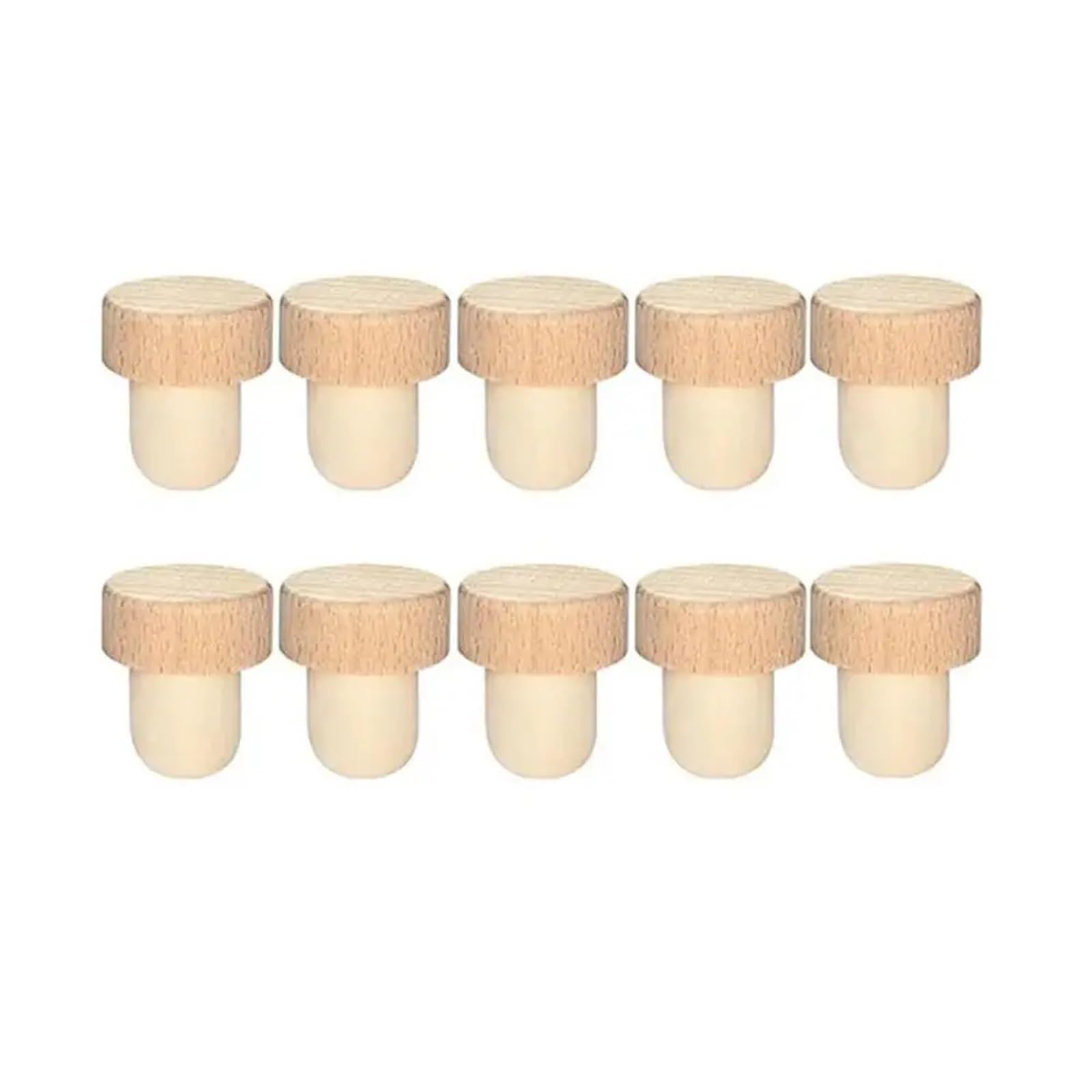 Bouchons à vin 120 pièces bouchons de bouteille remplaçables en bois liège forme T d'étanchéité universels réutilisables for garder le Champagne frais(Wood)