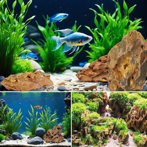 Image of VOKOY 2.5lb Natural Dragon Stones, Aquarium Rocks Decoration Aquascaping Stone Landscaping Model for Fish Tank Decor Terrariums Paludariums Reptile Enclosures Gardens, 2-4 inches