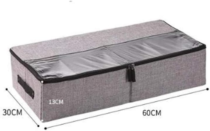 JSEIAJB Storage Box Finishing Box，Clothes Storage Organizer Foldable with Sturdy Zipper Clear Window for Shoes,Clothes,Toys(Gray)