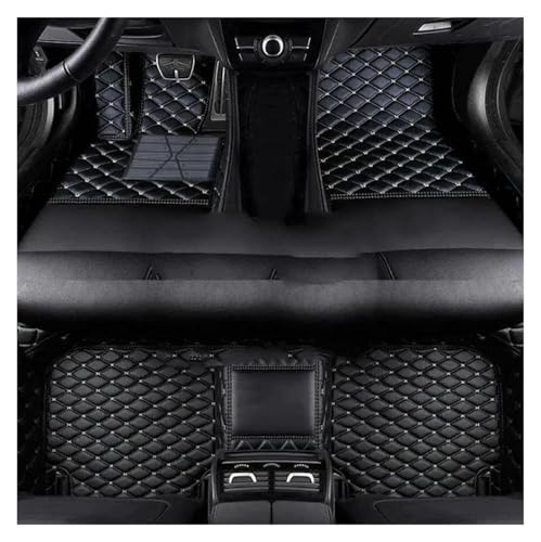 Tapis de sol voiture en cuir pour Dacia Sandero 2013-2017 LHD protection noir fil blanc