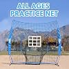 THUNDERBAY 7x7 FT Baseball Softball Practice Net for Hitting & Pitching Net with Bow Type Frame, Carry Bag and Strike Zone,Baseball Training Equipment for Adult Sport,Youth Practice